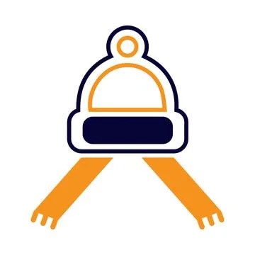 Scarf accessory knit winter icon Stock Illustration