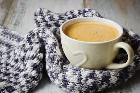 Scarf and coffee Stock Photos