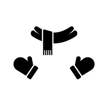 Scarf and gloves icon. Vector illustration on withe background. Isolated. Stock Illustration