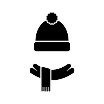 Scarf and hat icon, Flat design. Vector illustration. Isolated. Stock Illustration