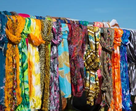Scarf with blue sky Stock Photos