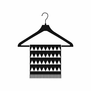 Scarf on coat-hanger black simple icon Illustrazione stock