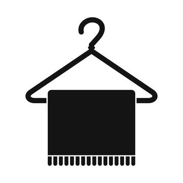 Scarf on coat-hanger icon Illustrazione stock