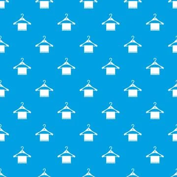 Scarf on coat hanger pattern seamless blue Stock Illustration