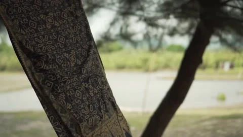 A scarf fluttering in the strong winds during the day Video stock 220239755