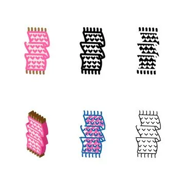 Scarf forms knitting wool color icon vector Stock Illustration