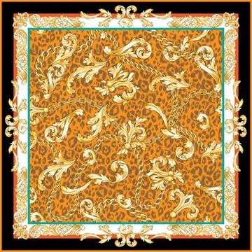 Scarf with golden イラスト素材