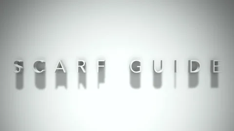 Scarf guide 3D title animation with shadows on a white background Stock Footage 296983119