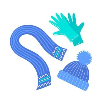 Scarf, hat and gloves Illustrazione stock