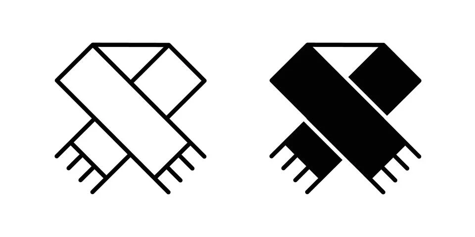 Scarf icon vector template set in black Stock Illustration