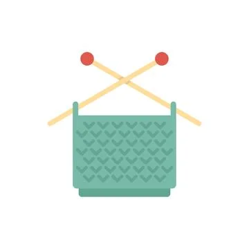 Scarf knitting icon flat vector. Wool knit Stock Illustration