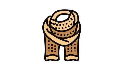 Scarf knitting wool color icon animation Stockbeeldmateriaal 326097536