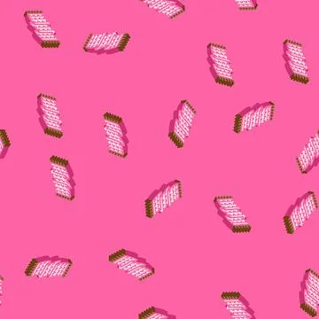 Scarf knitting wool isometric icon seamless pattern Stock Illustration