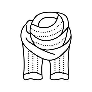 Scarf knitting wool line icon vector illustration Stock Illustration
