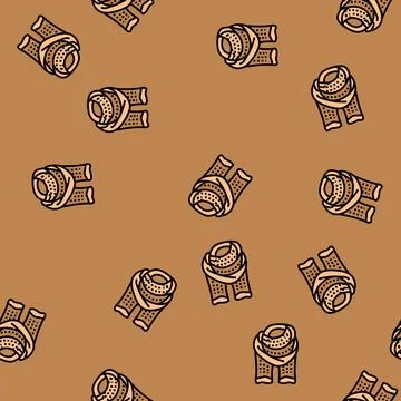 Scarf knitting wool vector seamless pattern 库存插图