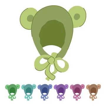 Scarf winter hat kid vector cartoon graphic Stock Illustration