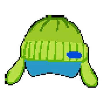 Scarf winter hat man pixel art vector illustration Stock Illustration