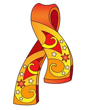 Scarf with zentangles - vector Christmas full color zentangle illustration Stock Illustration