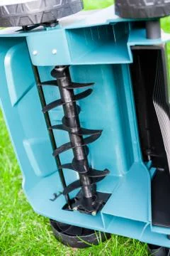 Scarifier Work into the garden. Stock Photos