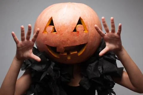 Scaring pumpkin Foto stock