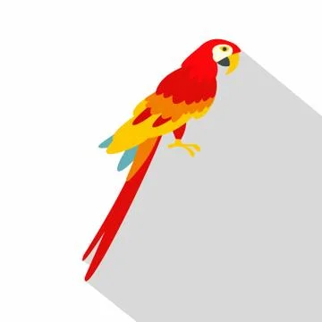 Scarlet macaws icon, flat style 스톡 일러스트
