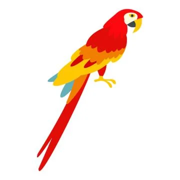 Scarlet macaws icon isolated 스톡 일러스트