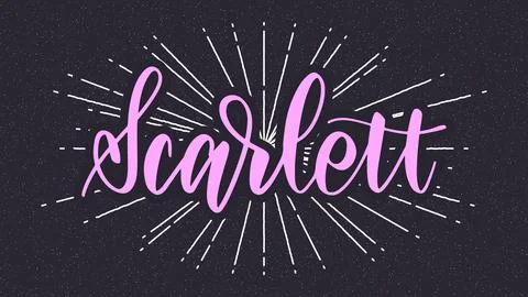 Scarlett Name Vector Typography with Starburst Ilustração Stock