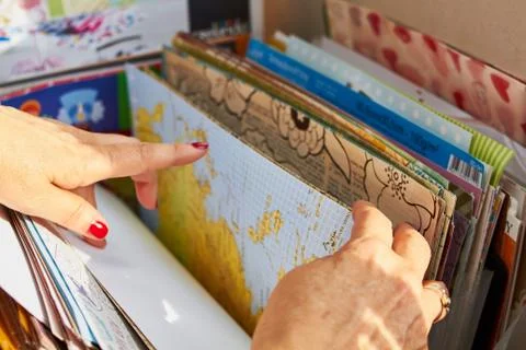 Scarpbook catalog samples paper Stock Photos