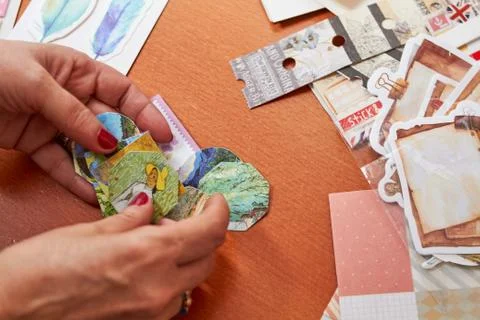 Scarpbook catalog samples paper Stock Photos