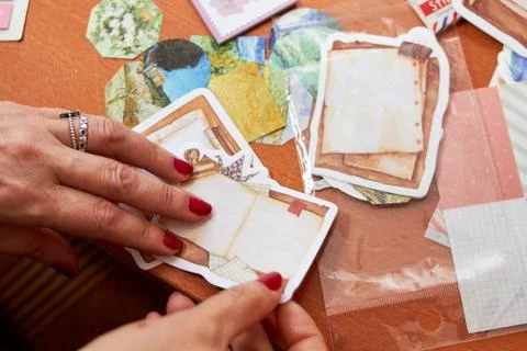 Scarpbook catalog samples paper Stock Photos