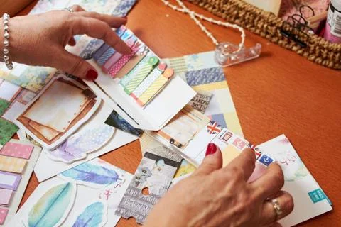 Scarpbook catalog samples paper Stock Photos