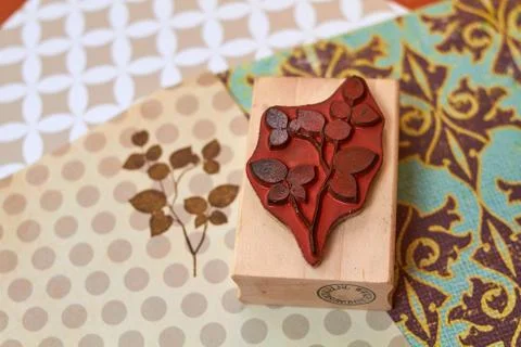 Scarpbook rubber stamp samples Stock Photos