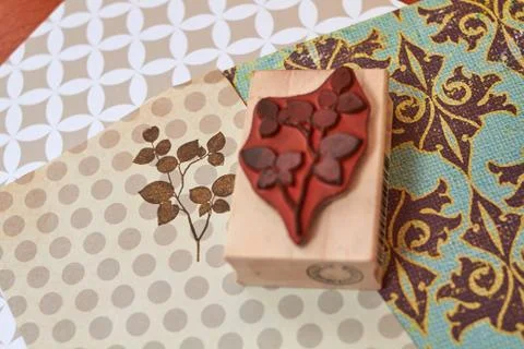 Scarpbook rubber stamp samples Stock Photos