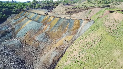 Scarred Landscape Consequences of Industrial Mining. Stock Footage 316178797