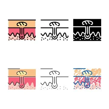 Scarring health problem color forms icon vector Illustrazione stock