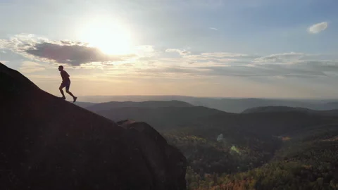 Scarring on the ridge at sunset Stock Footage 110815341
