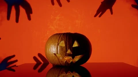 Scarry Halloween Pumpkin Stock Footage 141798721