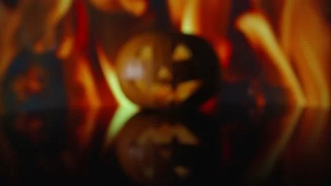 Scarry Halloween Pumpkin Stock Footage 141798862