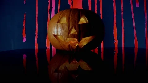 Scarry Halloween Pumpkin Stock Footage 141799054