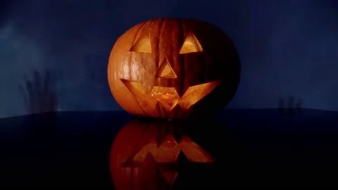 Scarry Halloween Pumpkin Stock Footage 141799212