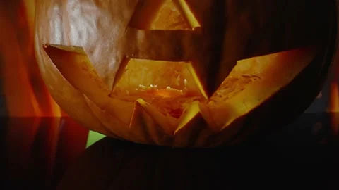 Scarry Halloween Pumpkin Stock Footage 141799249