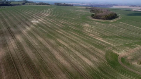 The scars of history.  Marks on fields showing ancient roads Vídeos de archivo 150819568
