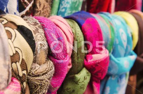 Scarves and shawles Stock Photos
