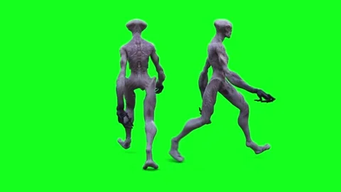 Scary Alien green screen animation. Stock Footage 264759888