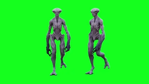 Scary Alien green screen animation. Stock Footage 264759981