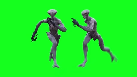 Scary Alien green screen animation. Stock Footage 264760044