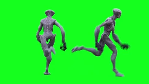 Scary Alien green screen animation. Stock Footage 264760047