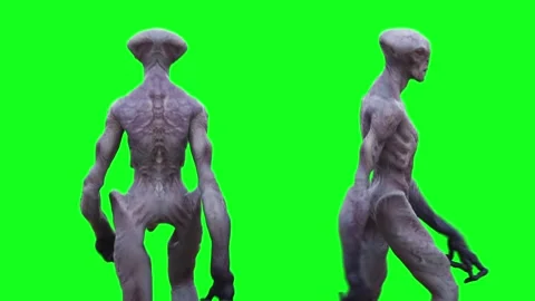 Scary Alien green screen animation. Stock Footage 264760879