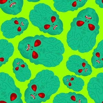 Scary Alien pattern seamless. Evil Alien Invader background. UFO angry gree.. イラスト素材