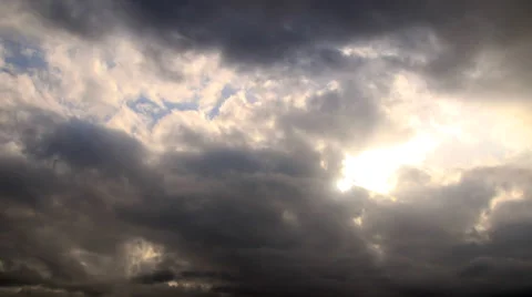 Scary black storm clouds at sunset Stock-Footage 39396377
